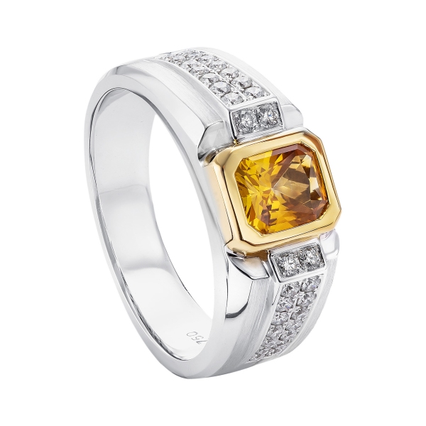 yellow sapphire mens ring