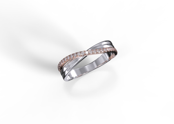 4.5mm Criss-cross Diamond Ring - Image 2