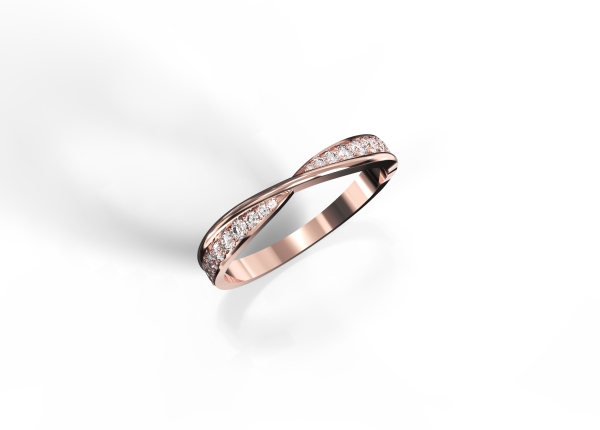 3mm Criss-cross Diamond Ring - Image 2