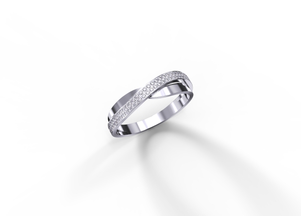 4.5mm Criss-cross Wedding Band - Image 2