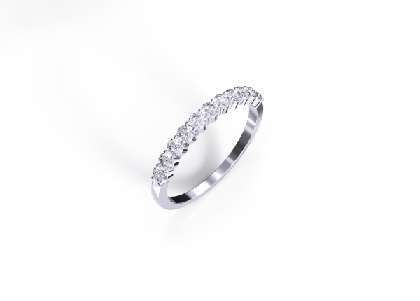 Prong-set Half Eternity Diamond Ring