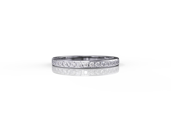 2mm Pavé-set Half Eternity Band - Image 5