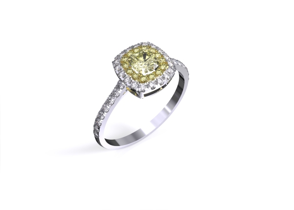 0.24ct Yellow Diamond Engagement Ring - Image 3