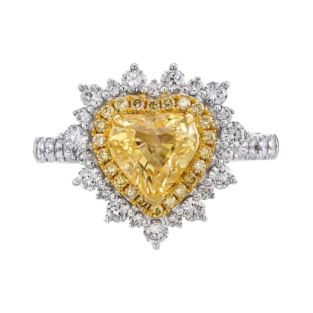 yellow sapphire ring with diamonds