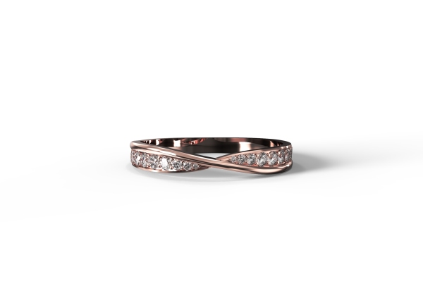 3mm Criss-cross Diamond Ring