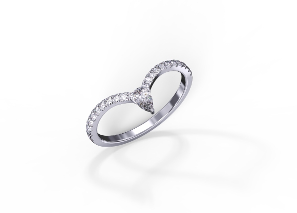 Mini Pear-cut Diamond Fashion Ring - Image 2