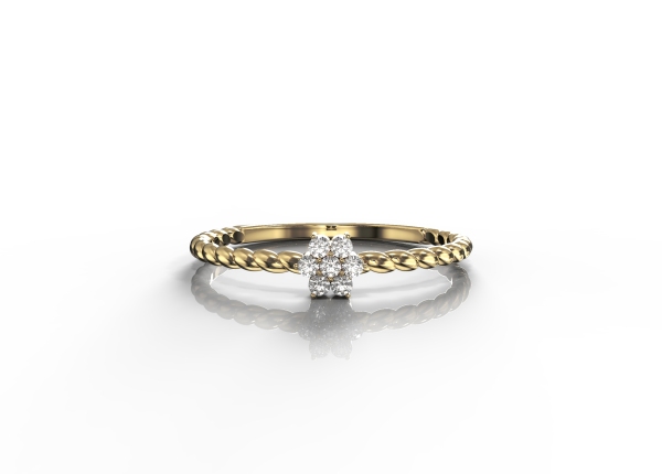 Diamond Flower Stackable Ring - Image 2