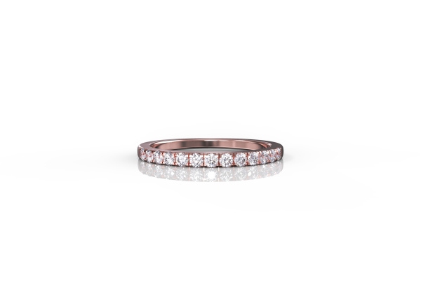 1.8mm French Pavé Half Eternity Ring - Image 5