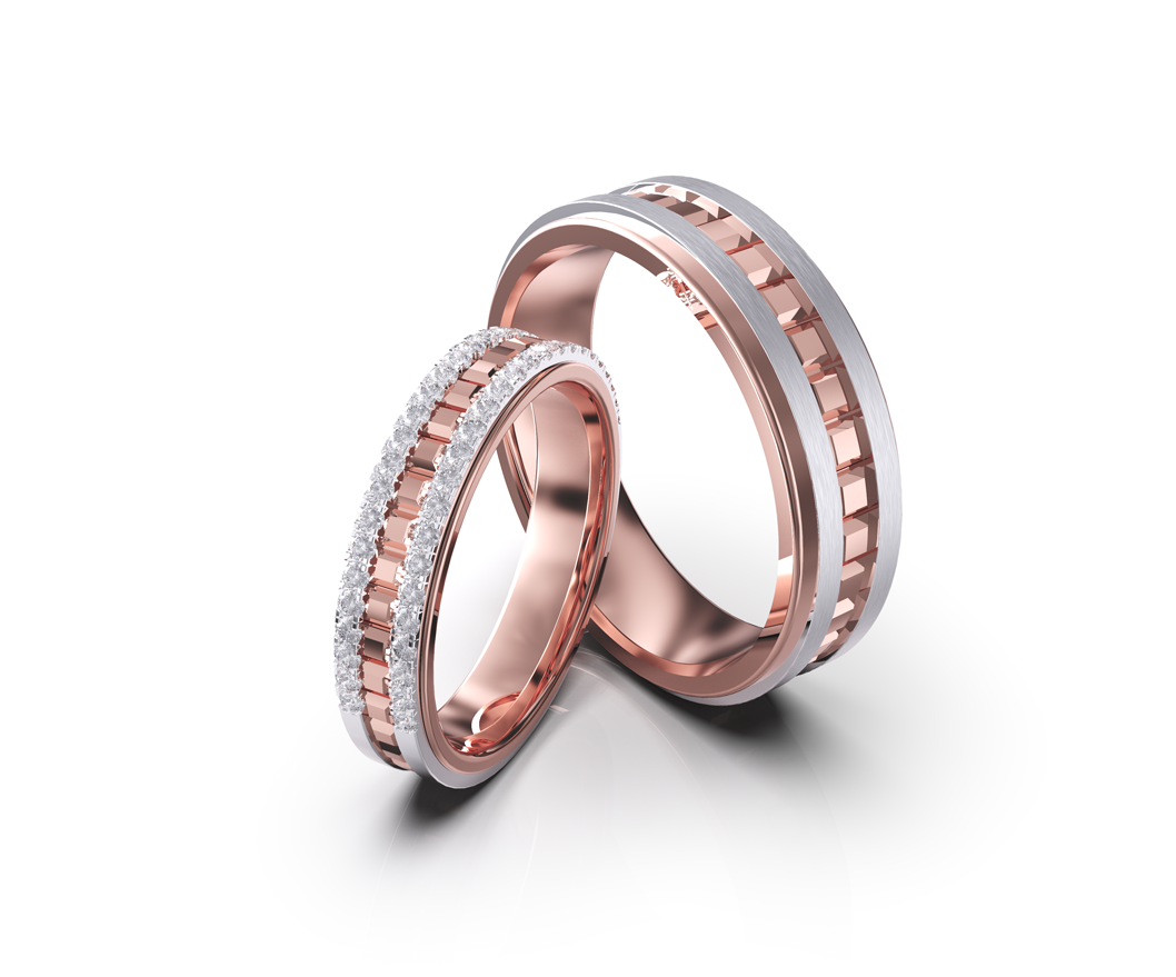 rose gold wedding rings