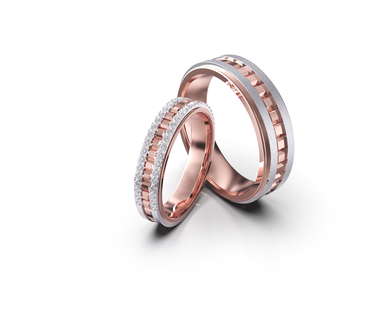 rose gold wedding rings