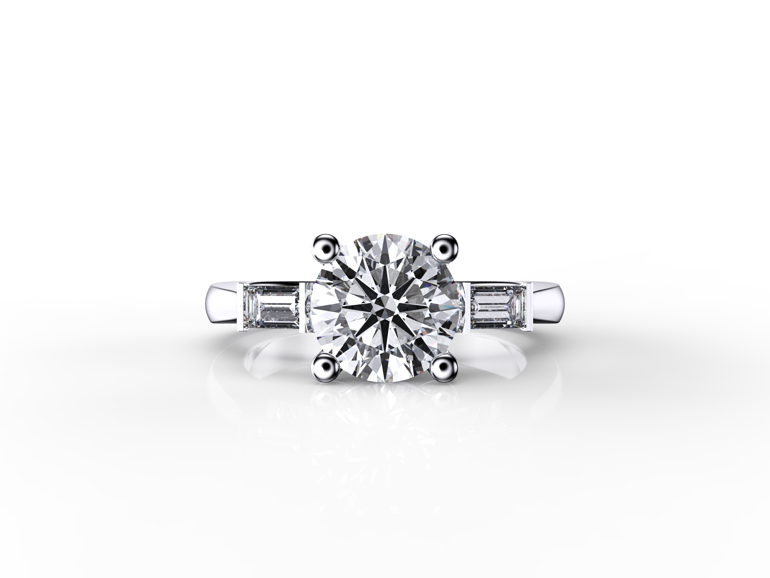 Baguette Side Diamond Ring