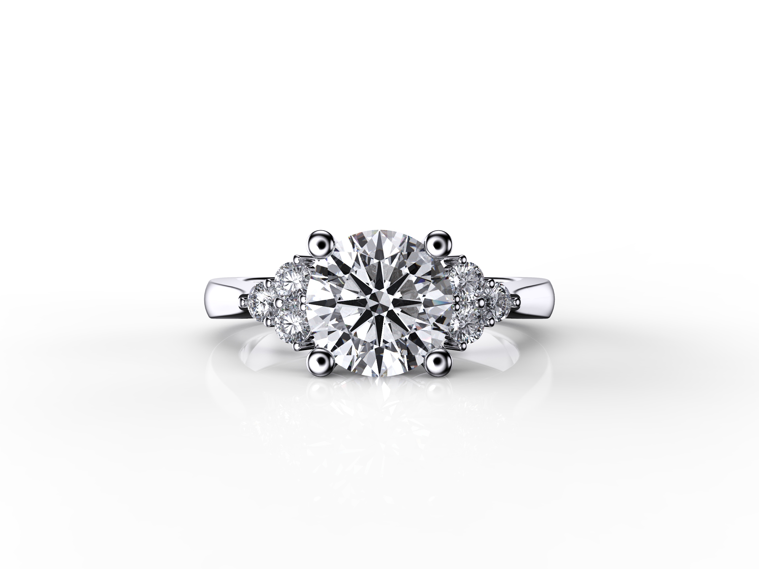 Cluster Diamond Engagement Ring