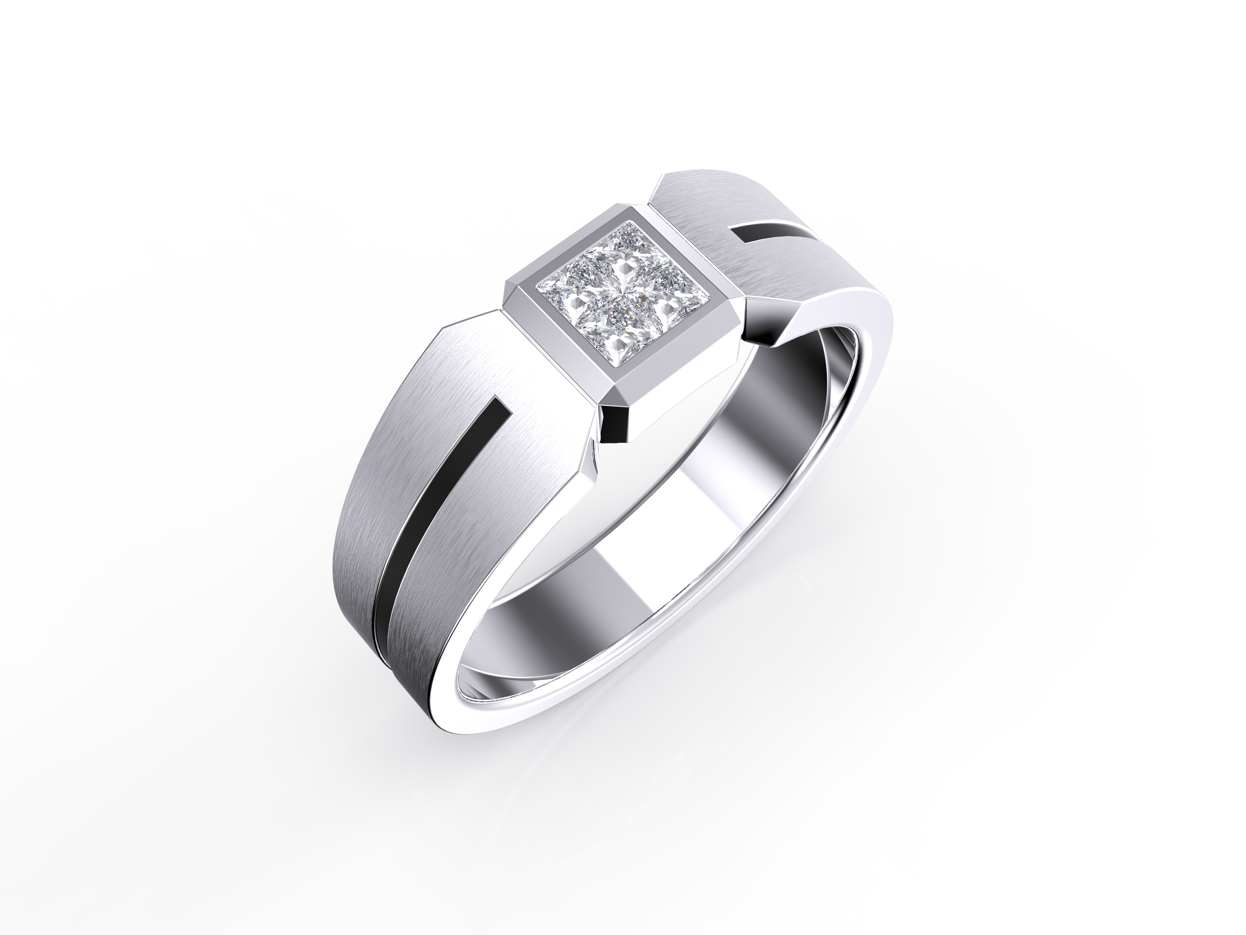 diamond Enamel Men's Ring