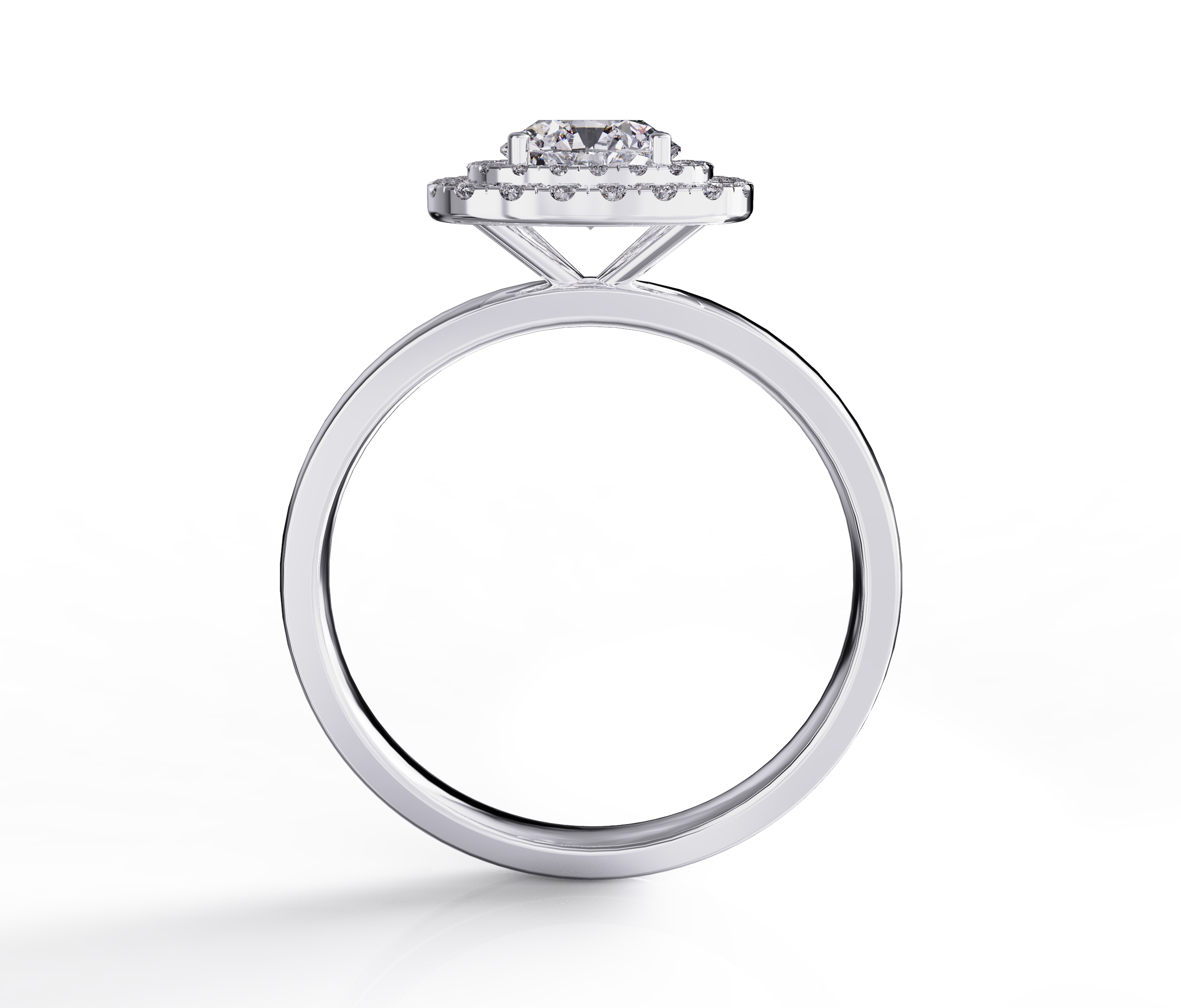 Double Halo Cushion Engagement Ring