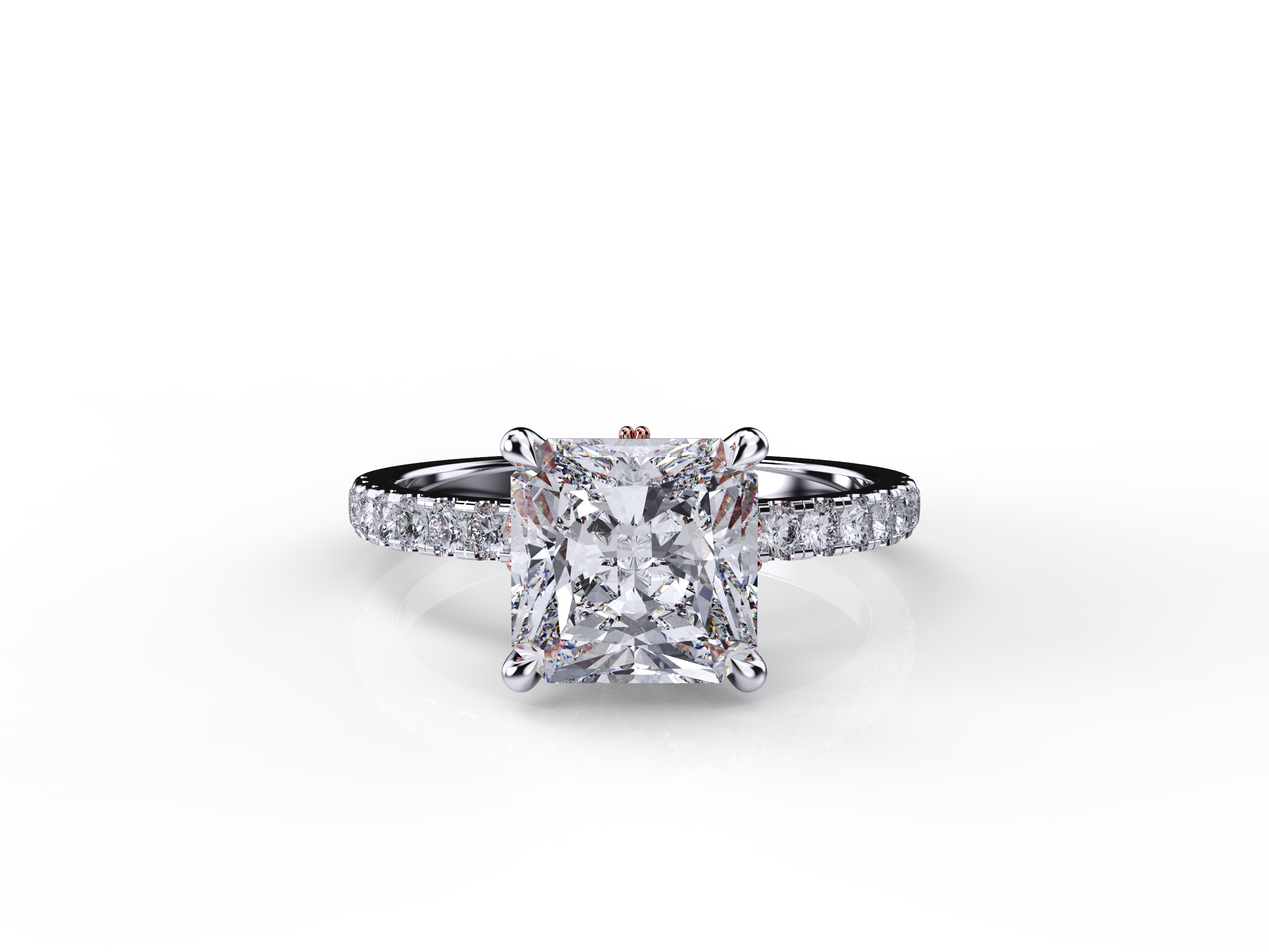 Pave Square Diamond Ring