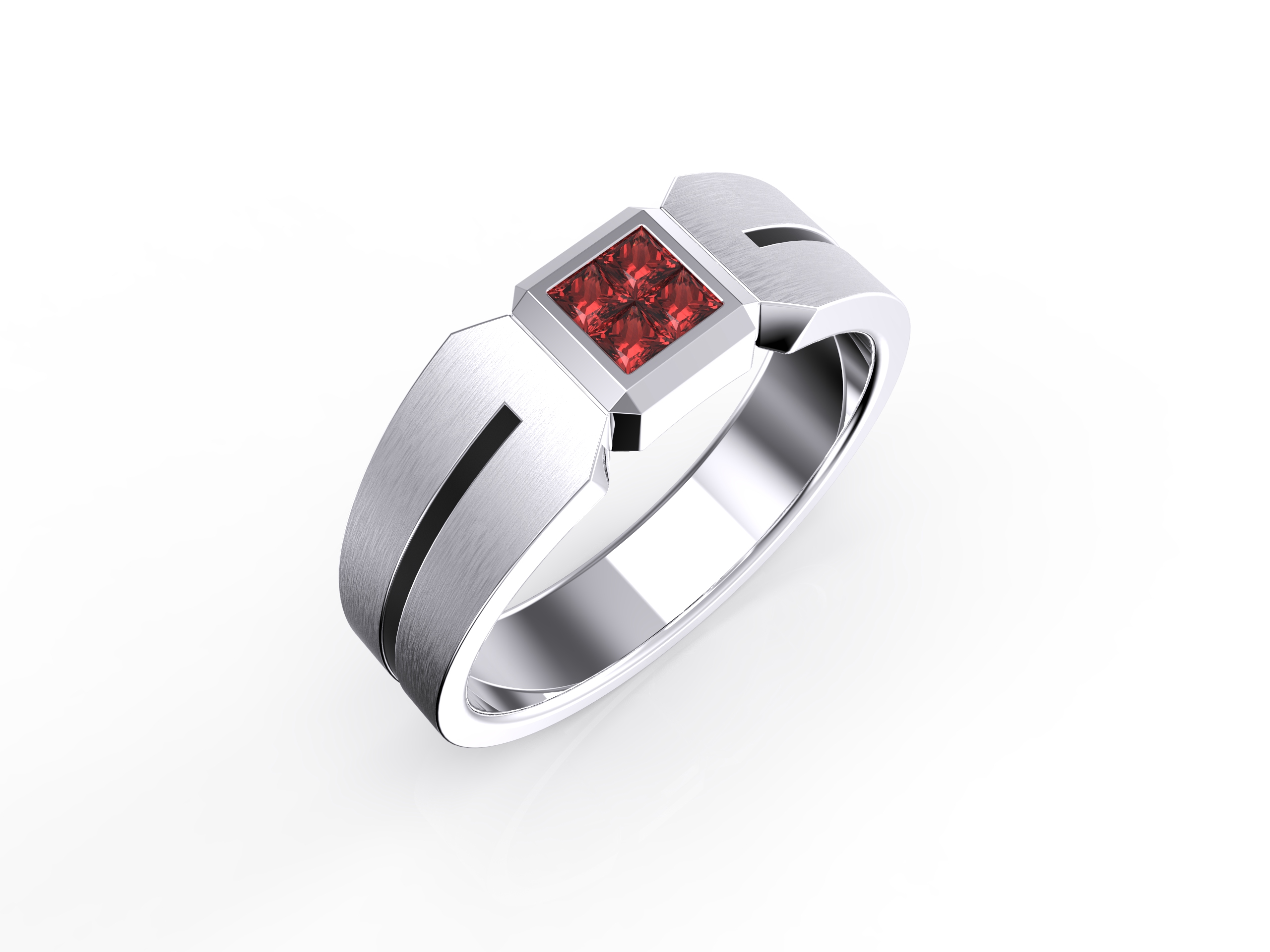 Gemstone Enamel Men's Ring