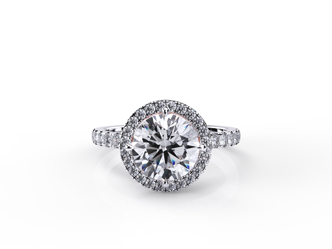 Halo Round Diamond Ring