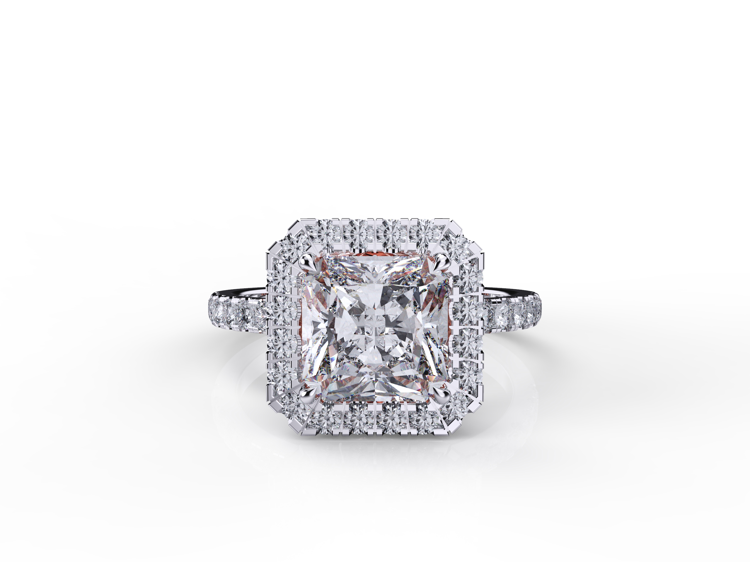 Heavenly Halo Square Diamond Ring