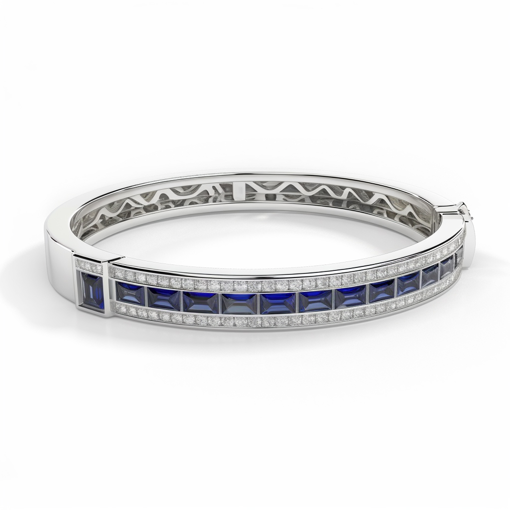 blue sapphire diamond bangle