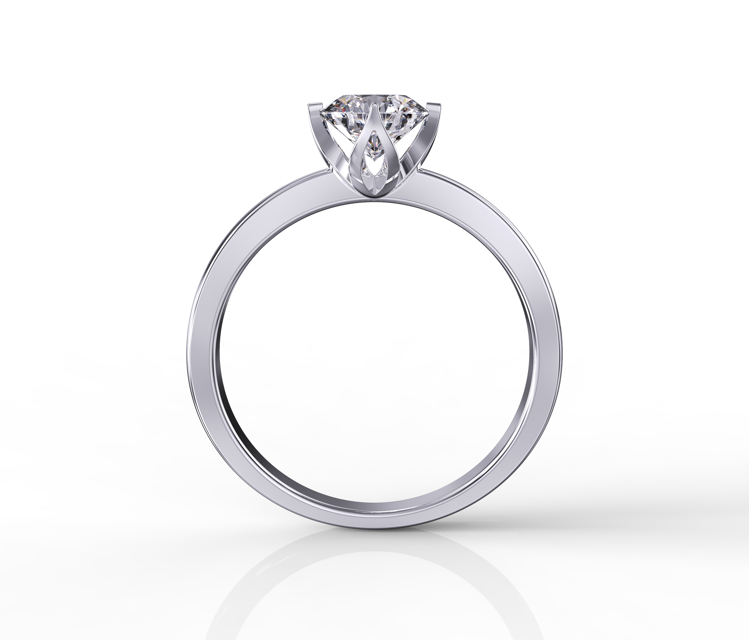 Tulip Solitaire Diamond Ring