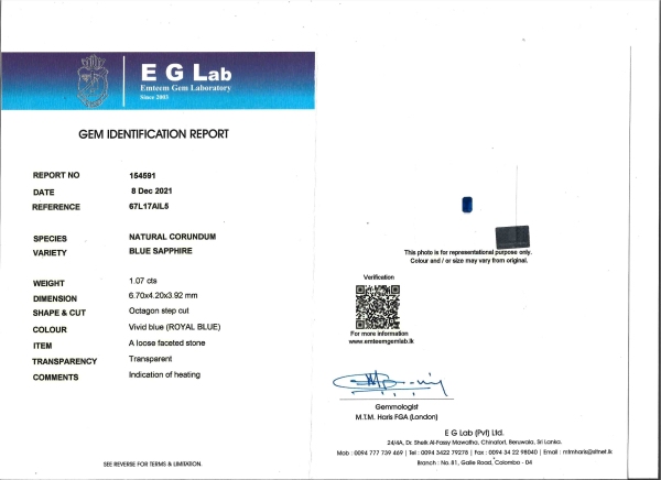 1.07ct Natural Sapphire - Image 3