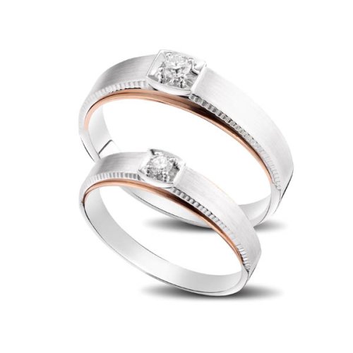 COIN EDGE DIAMOND WEDDING BANDS