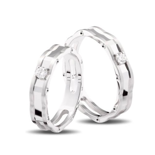 FACETED WEDDING BANDS