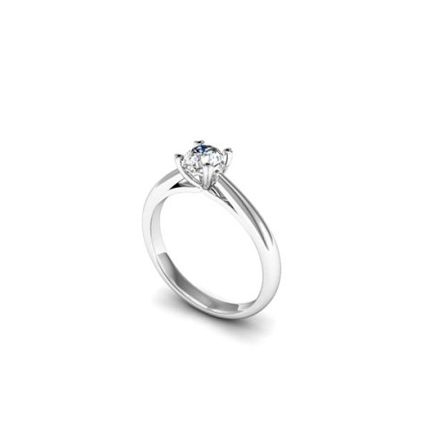 HEART SHAPED DETAILS DIAMOND SOLITAIRE RING