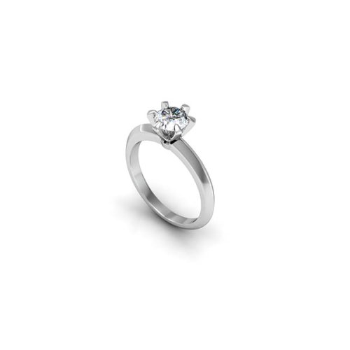 KNIFE EDGE 6-PRONG DIAMOND SOLITAIRE RING