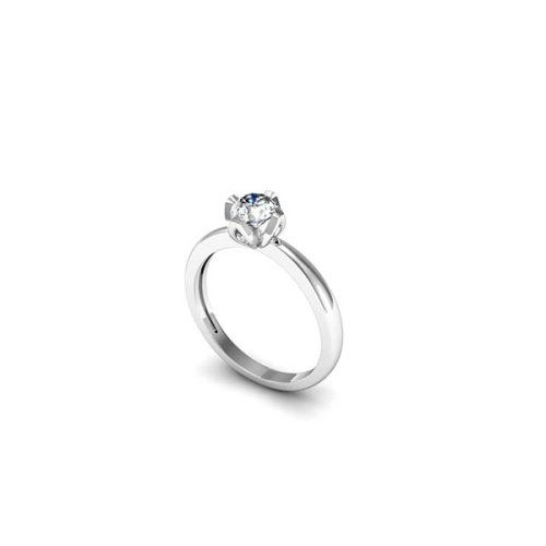 LOTUS 4-PRONG DIAMOND SOLITAIRE RING