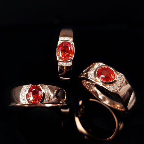 ORANGE SAPPHIRE MEN’S RING