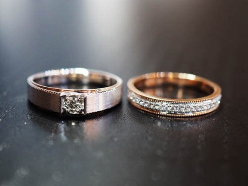 MILGRAIN ANTIQUE WEDDING BANDS