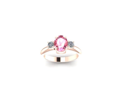 PINK SAPPHIRE 3 STONES RING