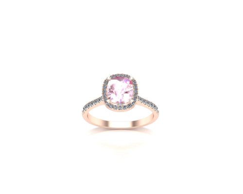 PINK SAPPHIRE HALO RING