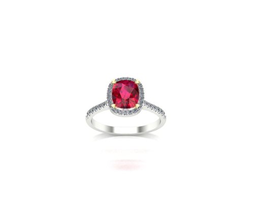 RUBY HALO RING