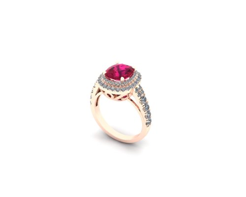 TOURMALINE DOUBLE HALO RING
