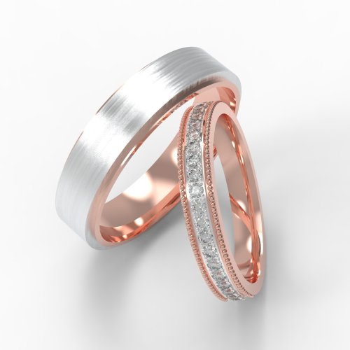TWO TONED LAYER WEDDING BANDS