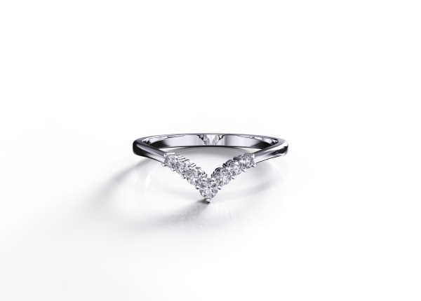 Dainty V-shaped Wedding Ring