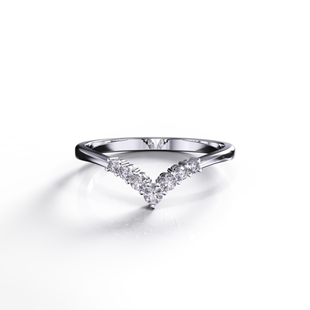 Dainty V-shaped Wedding Ring