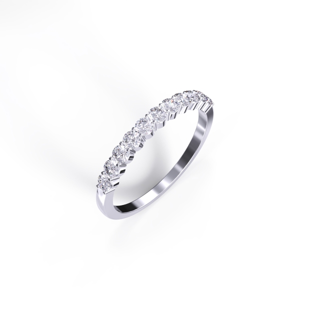Prong-set Half Eternity Diamond Ring