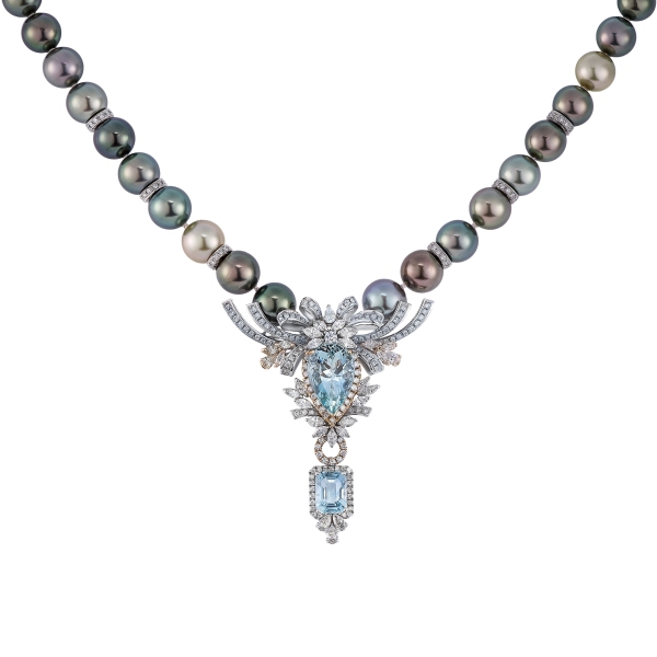 Aquamarine Pearl Necklace