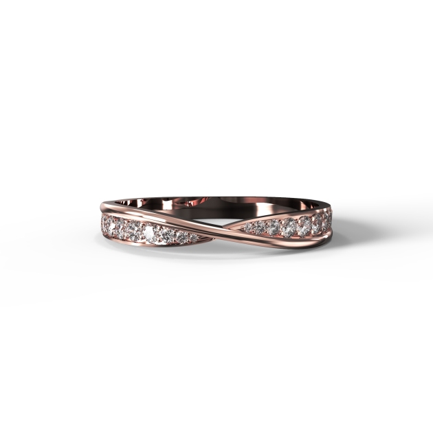 3mm Criss-cross Diamond Ring