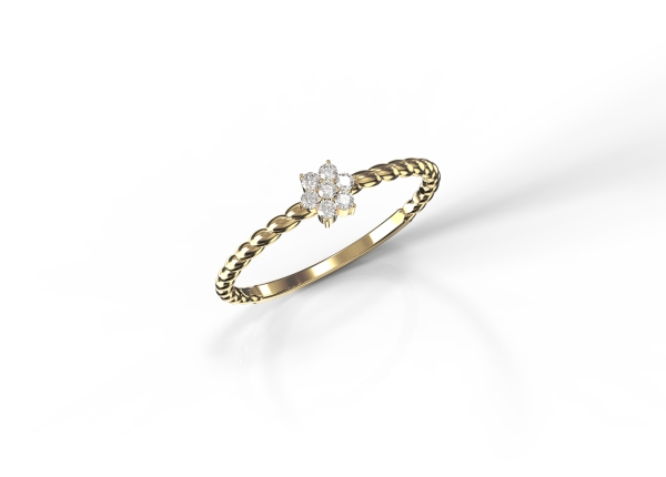 Diamond Flower Stackable Ring