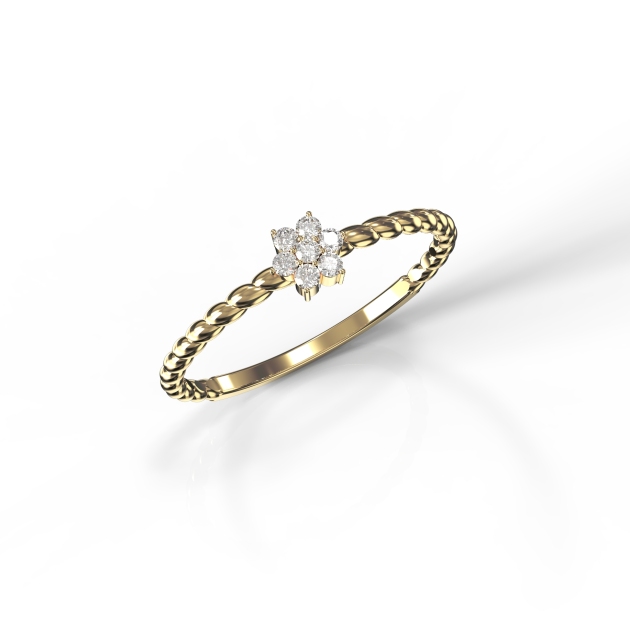 Diamond Flower Stackable Ring