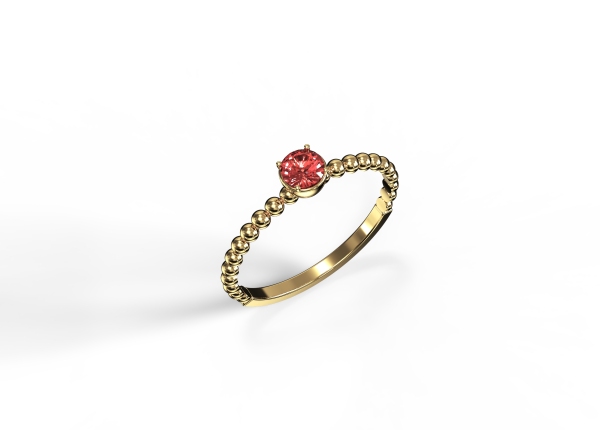 Mini Ruby Stackable Ring in 18k yellow gold