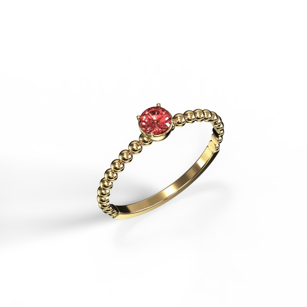 Mini Ruby Stackable Ring in 18k yellow gold