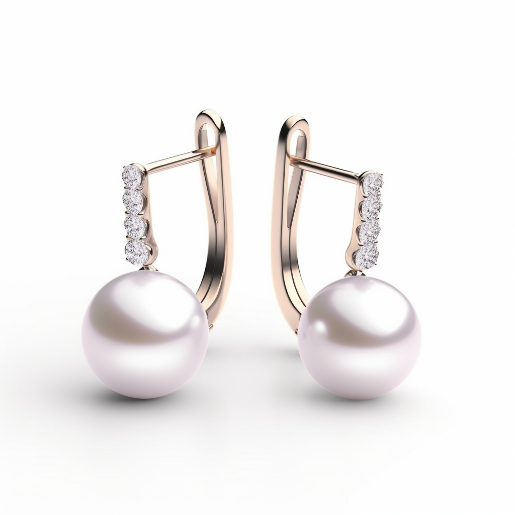 akoya earrings with diamond details