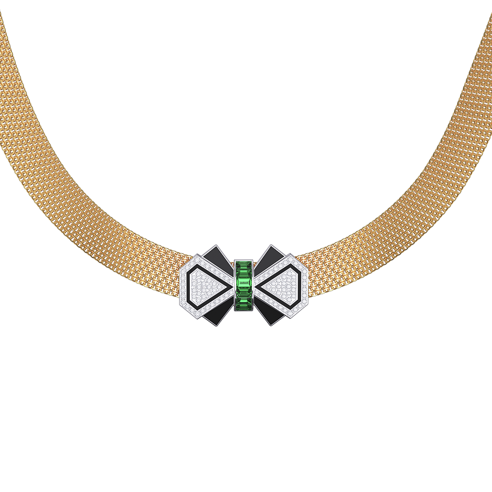 art deco style emerald chocker necklace