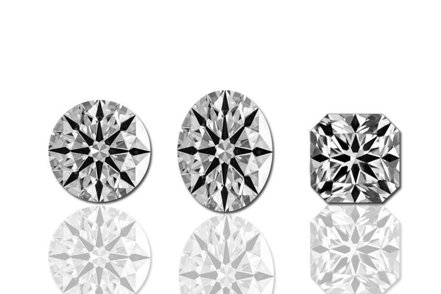 Diamond cut in 3 different shapes