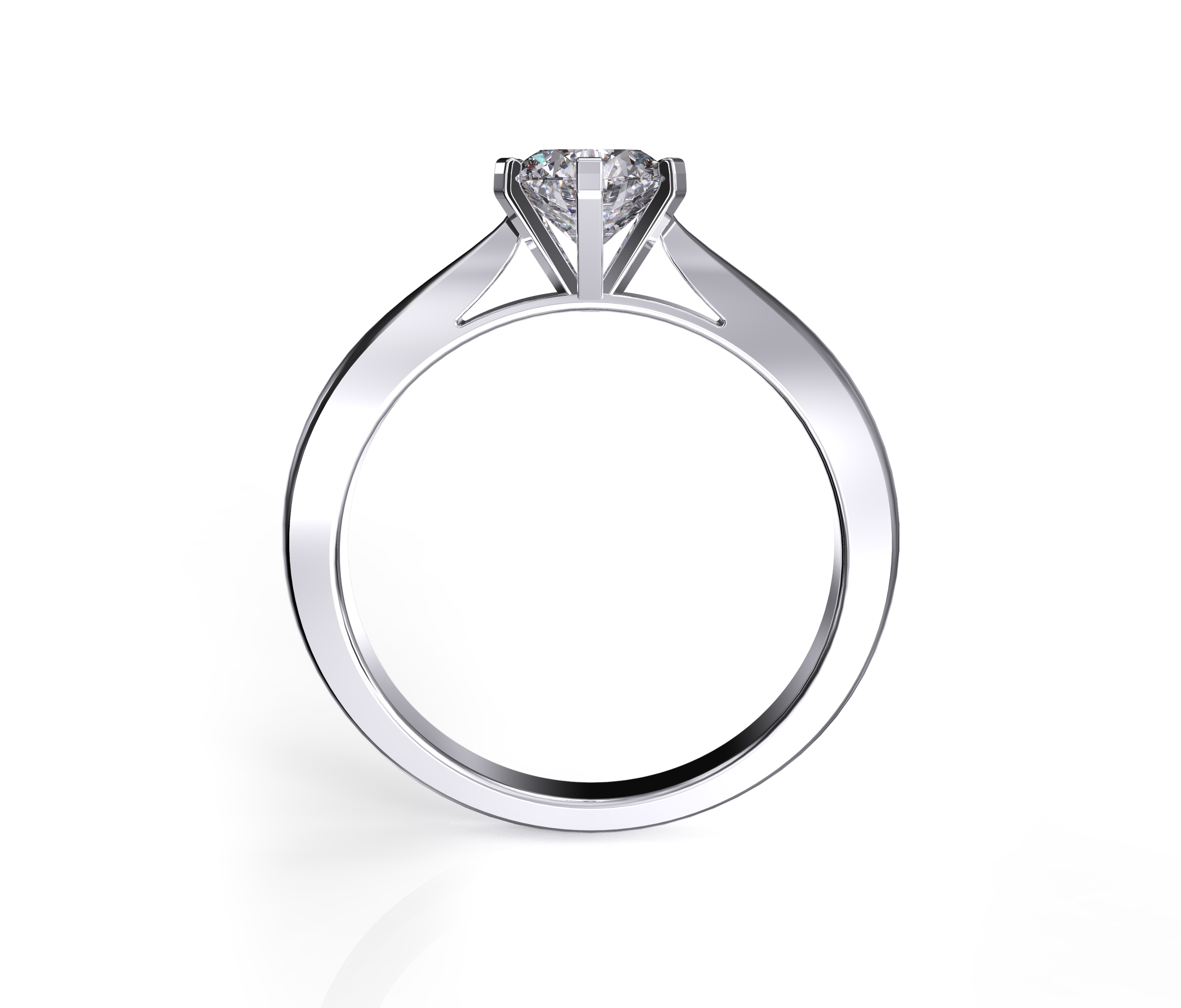 6 Prongs Cathedral Solitaire Ring